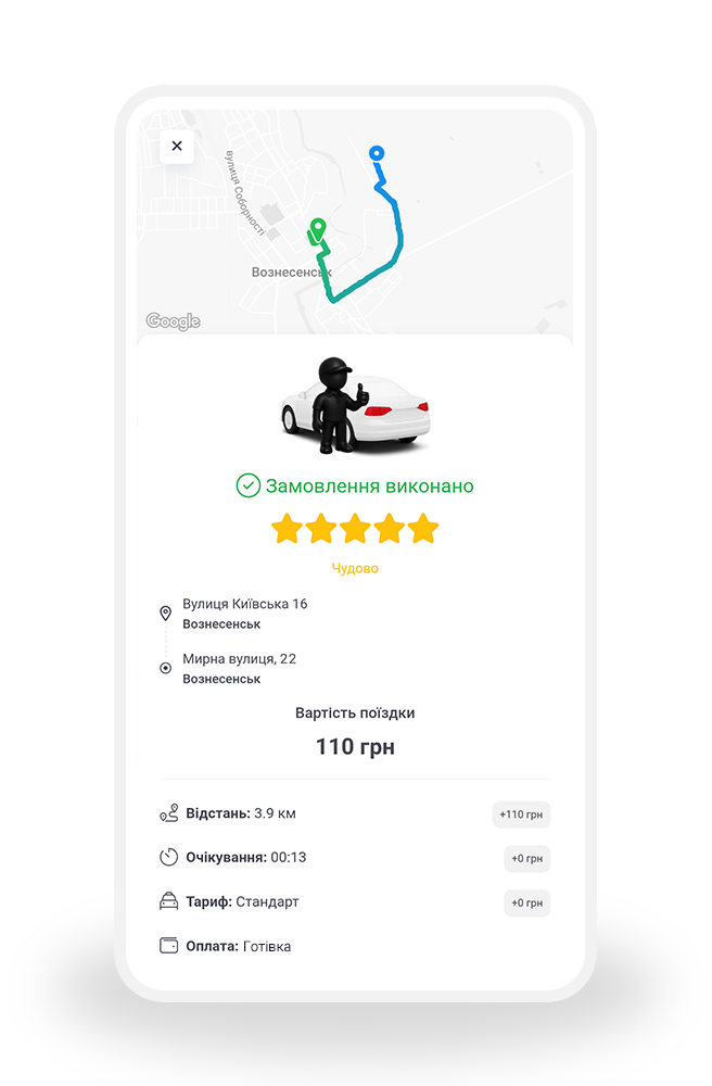 Можливості застосунку водія